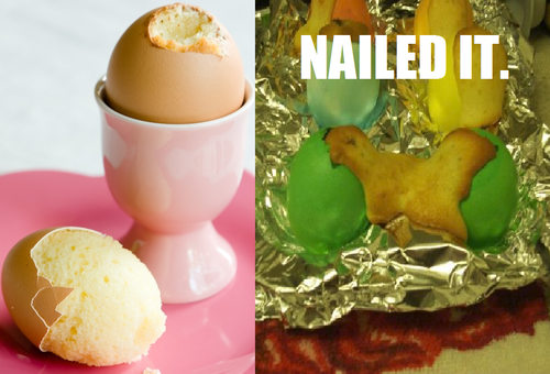 easter cupcakes baked in real eggs
