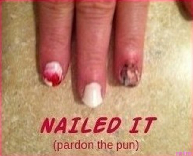 pinterest fail red and white swirl nails marbled