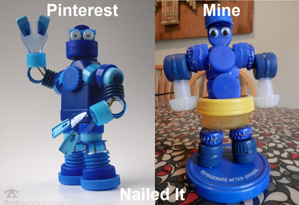 pinterest fail bottle cap robot storyboarded