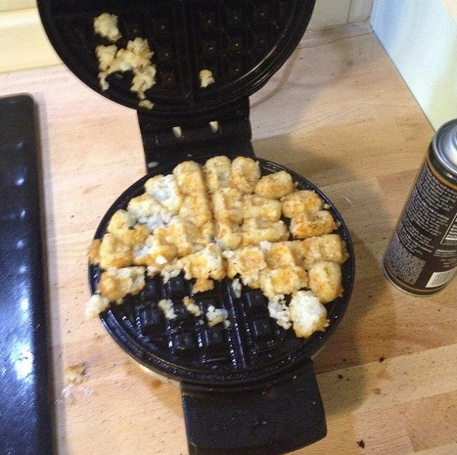 pinterest fail tater tot waffles result