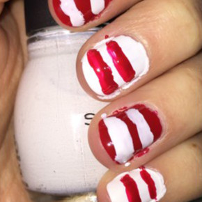 Pinterest Fail Candy Cane Nails result