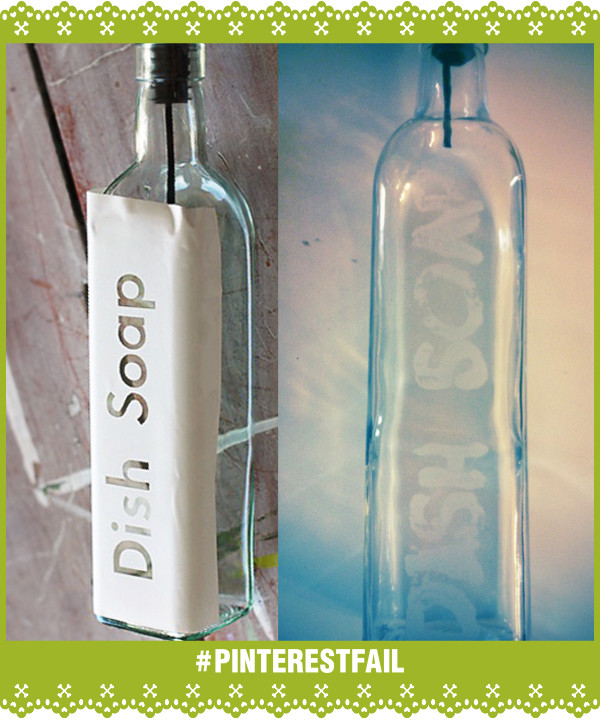 Pinterest Fail DIY Etched Soap Bottle storyboard
