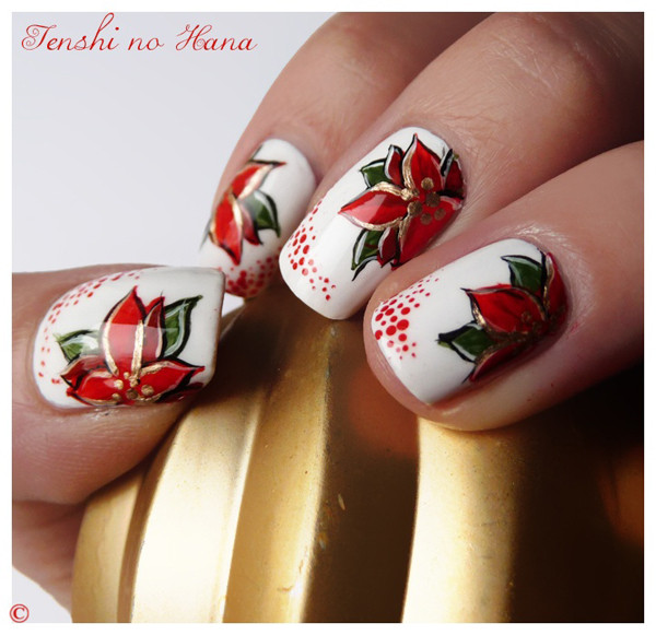 Pinterest Fail Poinsettia Nail Art inspiration