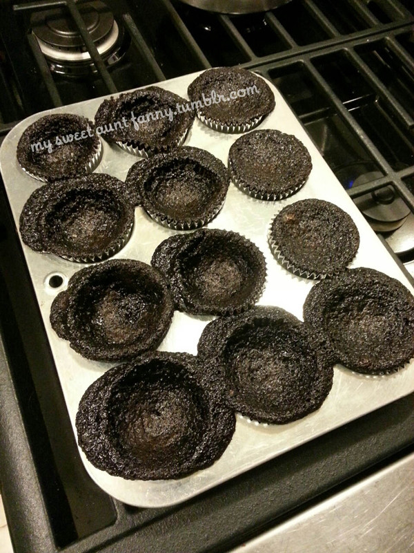 Pinterest Fail Black Hole Chocolate Cupcake result