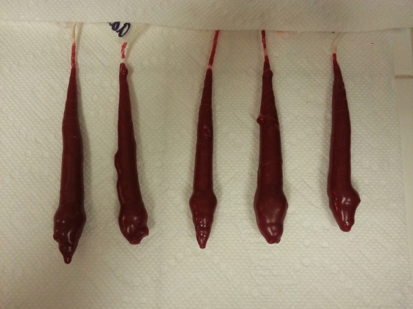 Pinterest Fail Hand-Dipped Candles result