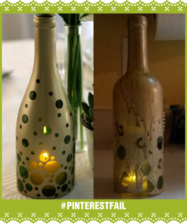 Pinterest Fail Beautiful Wine Bottle Candle Holder scrapbook