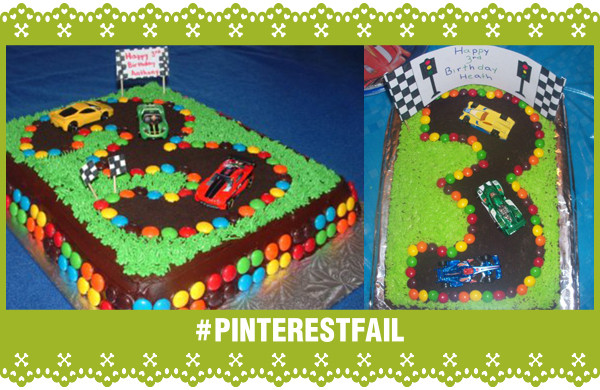 Pinterest Fail Racetrack 3rd Birthday Cake storyboard