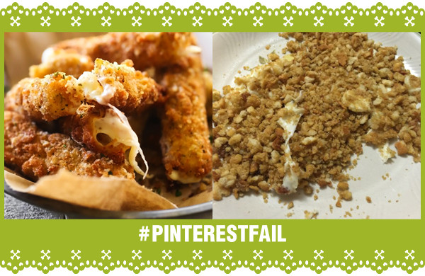 Pinterest Fail Mozzarella Sticks storyboard